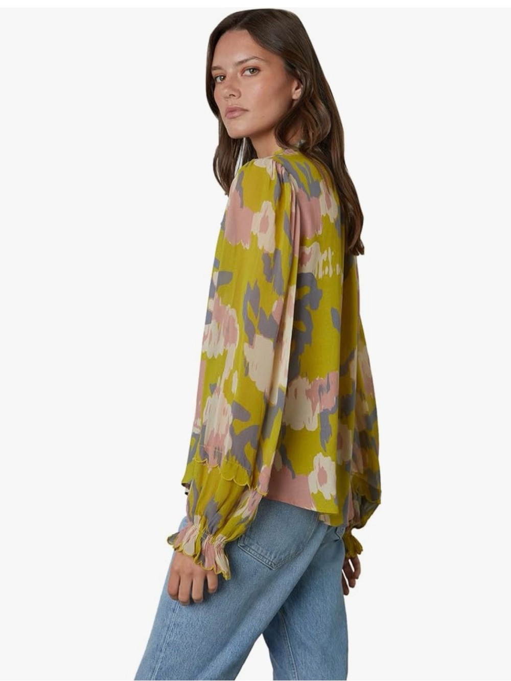 Velvet by Graham & Spencer floral blouse, size L